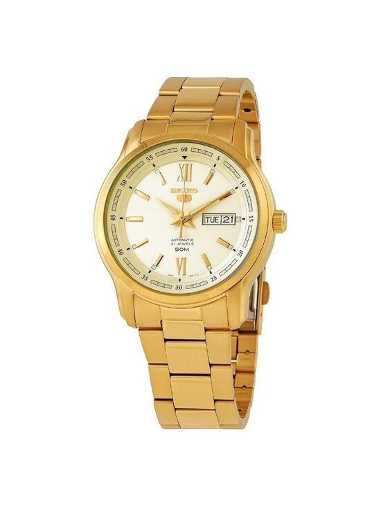 NWT Seiko 5 Automatic Champagne Dial Men\'s Watch K1S